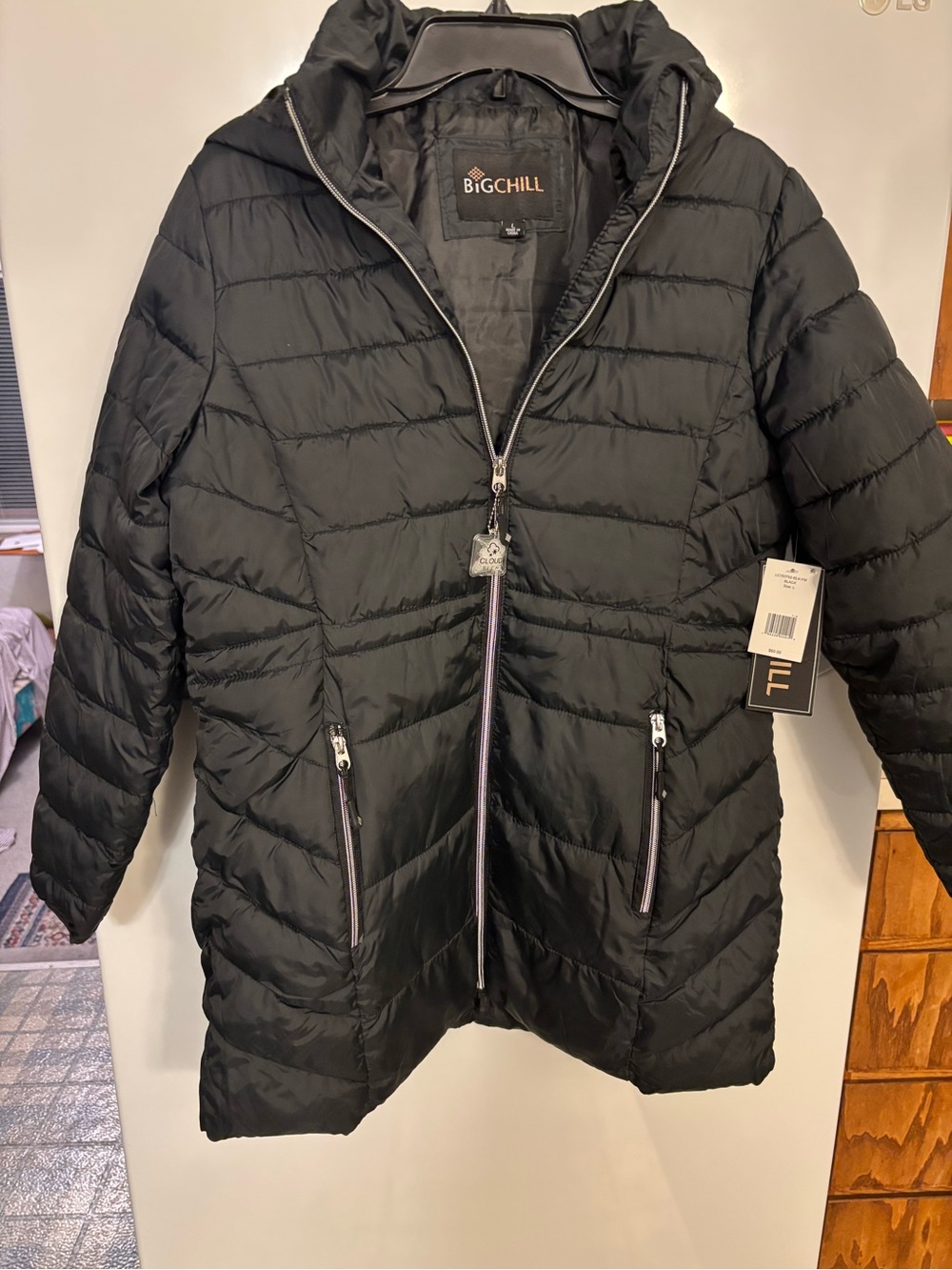 Big Chill Women's Black Quilted Puffer Jacket with Hood